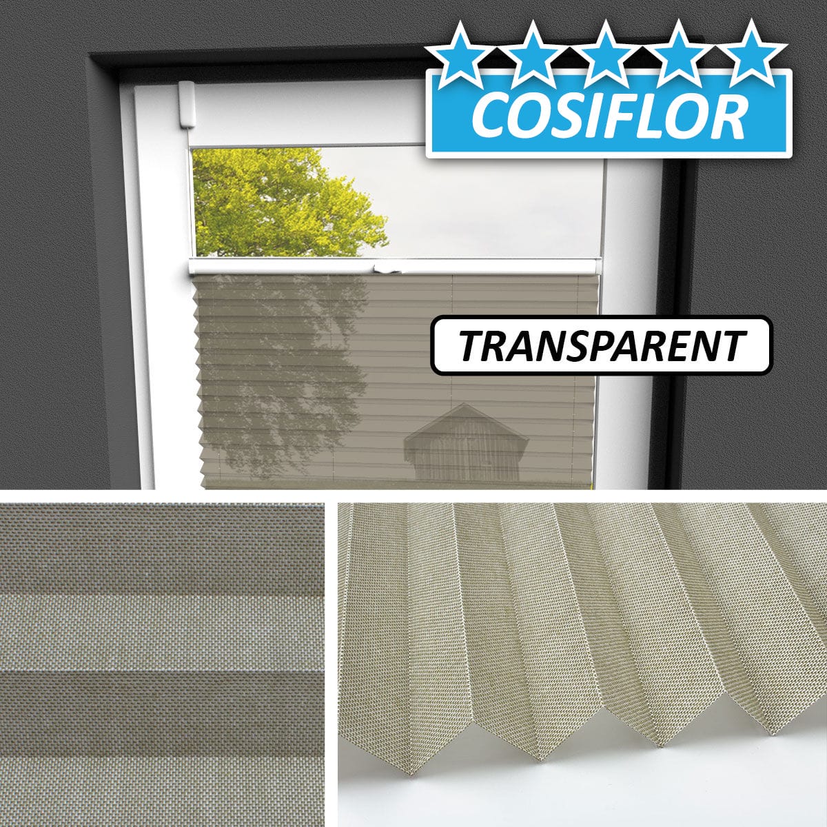 Transparentes Plissee Rollo </br>Kreta-5134