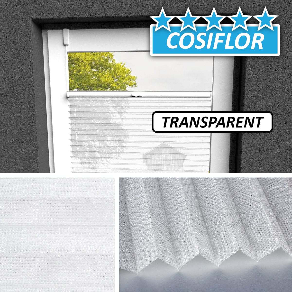 Transparentes Plissee Rollo </br>Kreta-5203