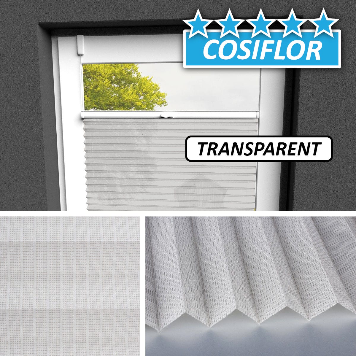 Transparentes Plissee Rollo </br>Kreta-5206