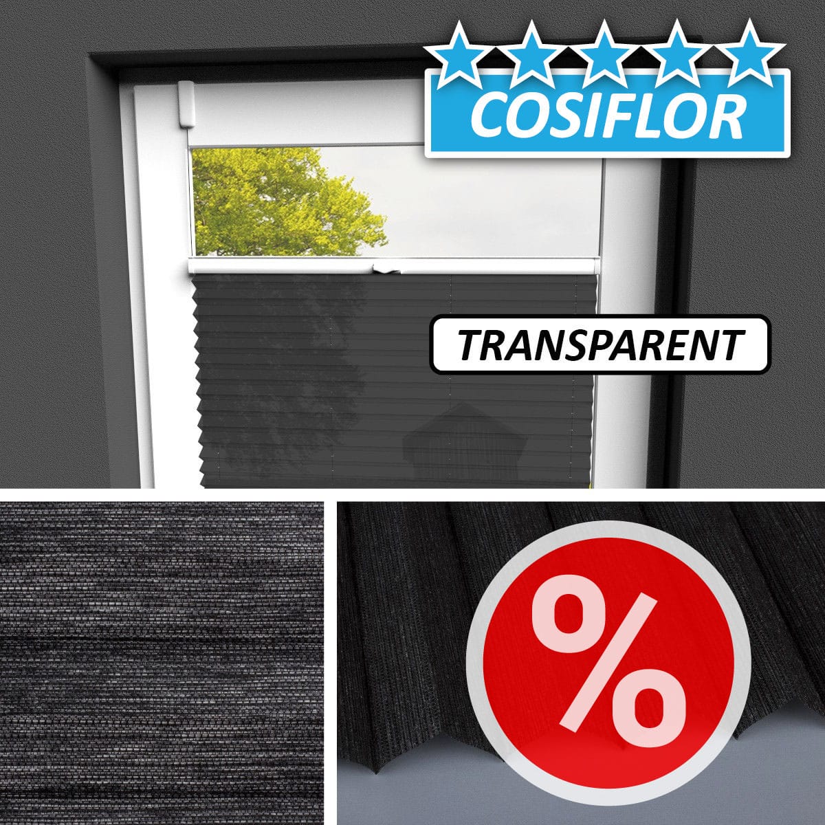 Transparentes Plissee </br>Kreta-5311