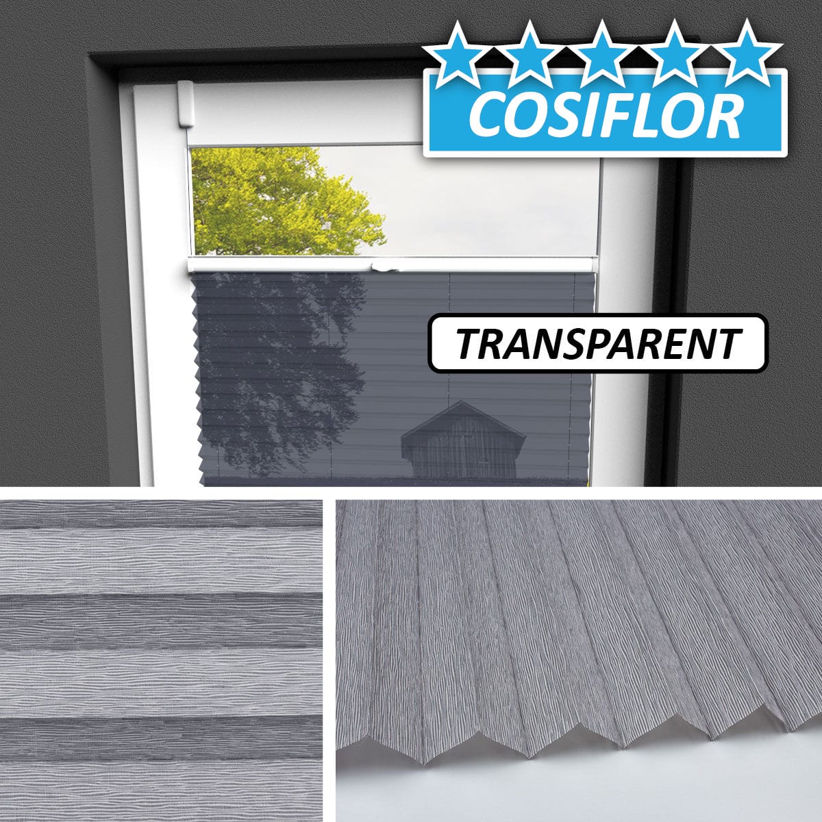 Transparentes Plissee Rollo </br>Kreta-5314