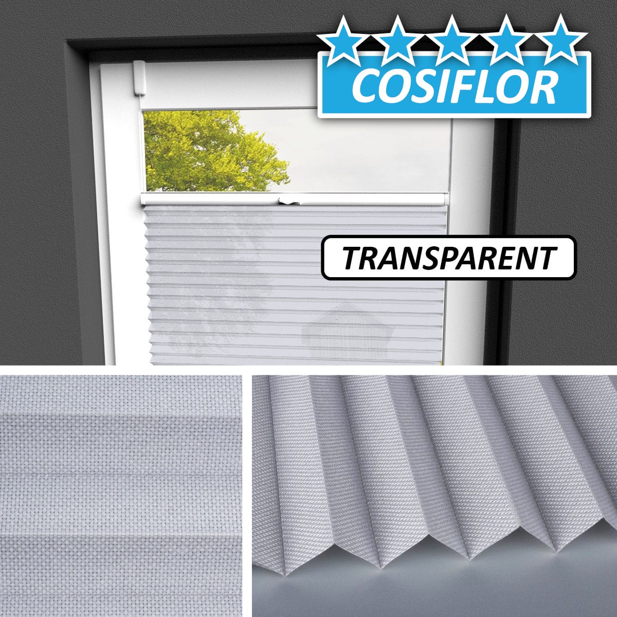 Transparentes Plissee </br>Kreta-5401