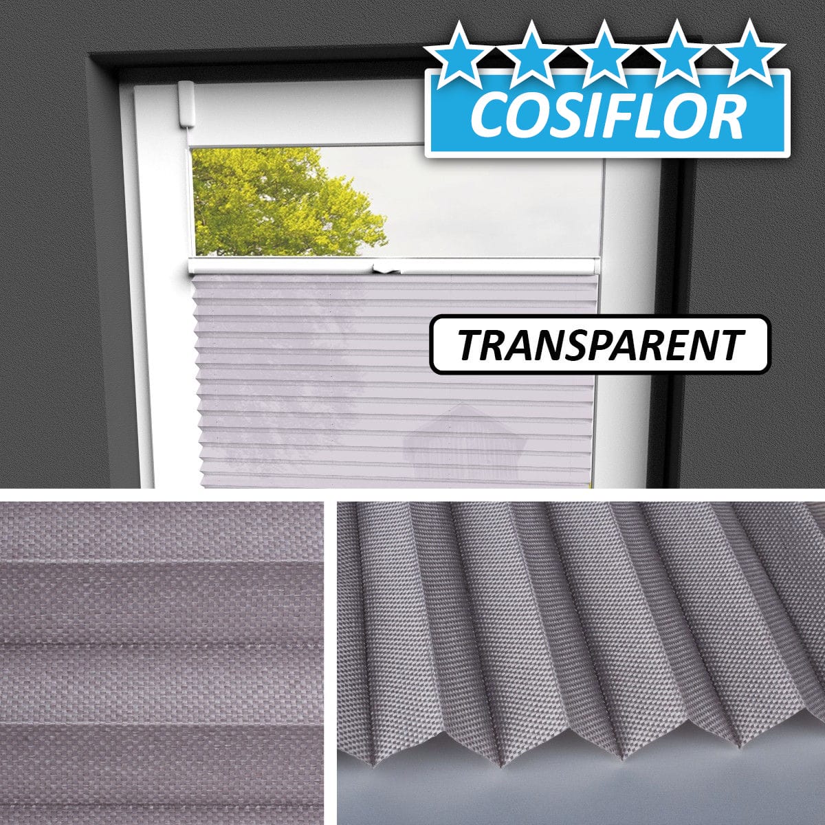 Transparentes Plissee Rollo </br>Kreta-5402