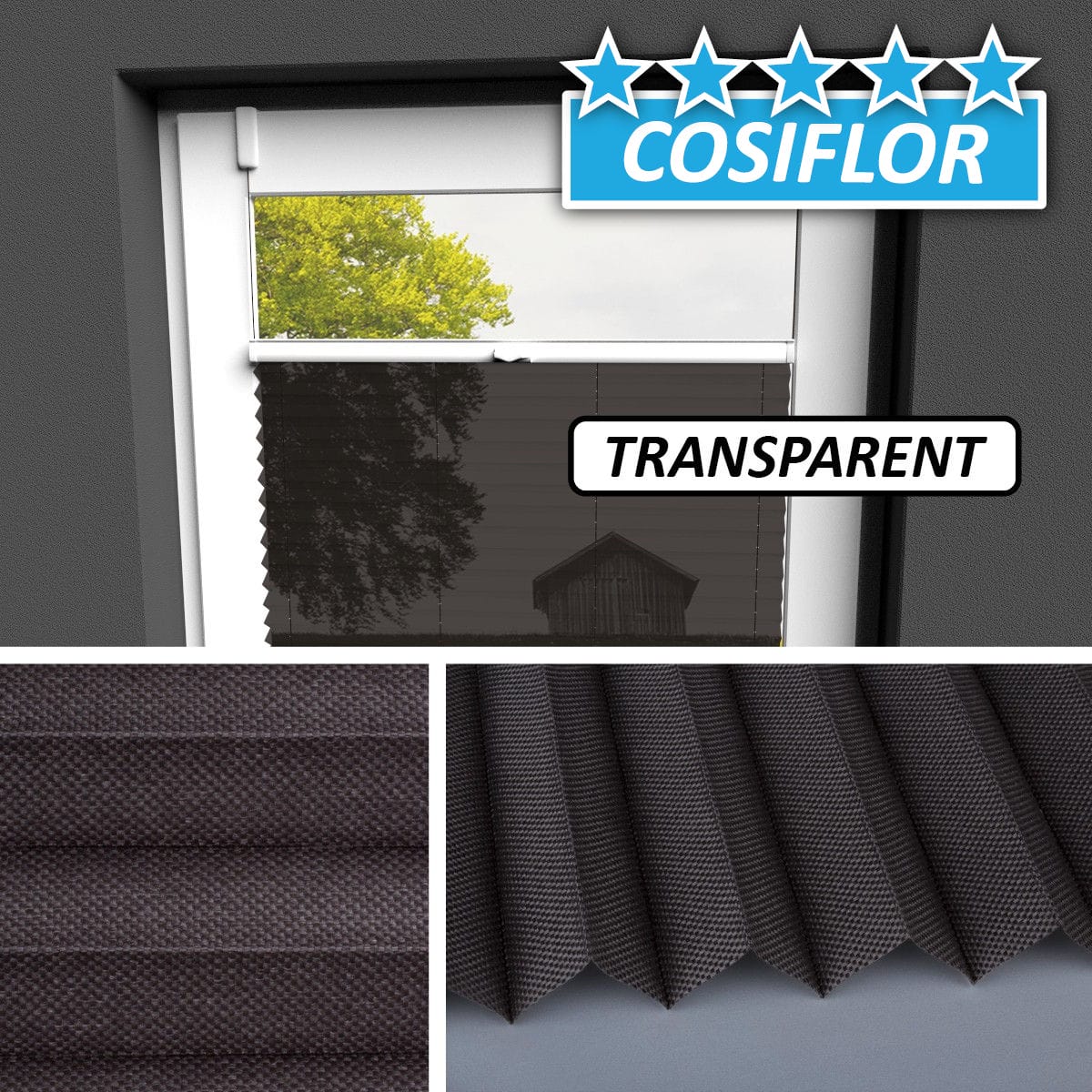 Transparentes Plissee </br>Kreta-5404