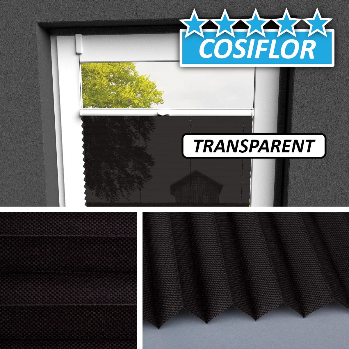 Transparentes Plissee Rollo </br>Kreta-5405