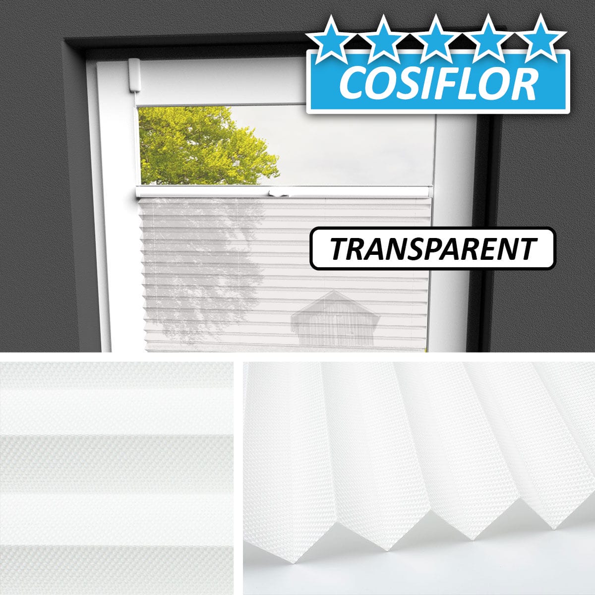 Transparentes Plissee Rollo </br>Kreta-5406