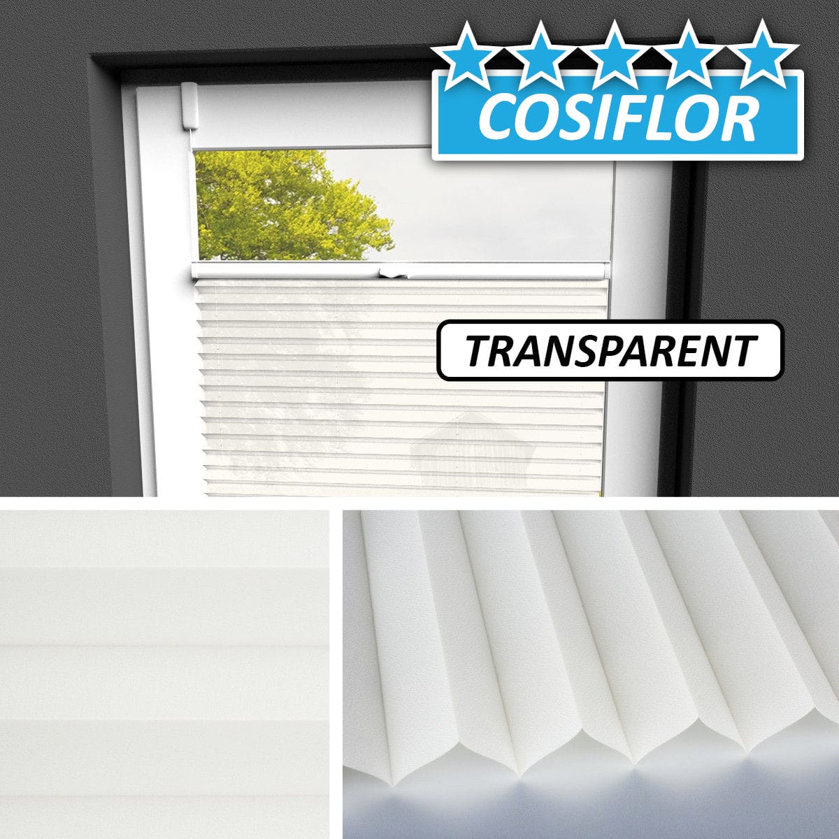 Transparentes Plissee Rollo </br>Malta-1122