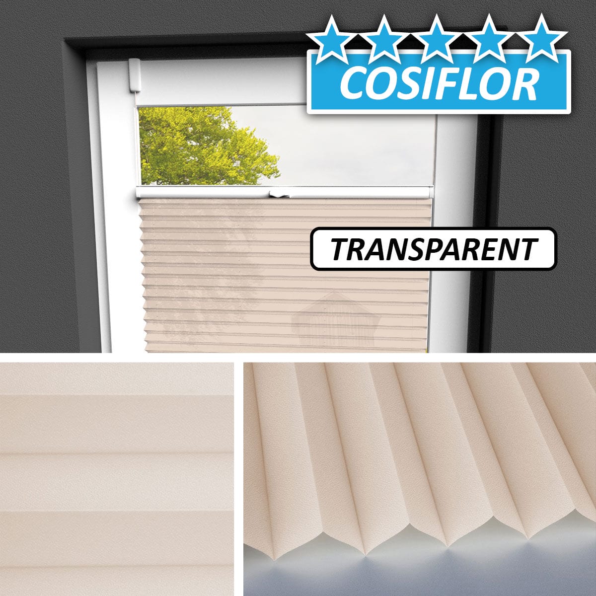 Transparentes Plissee Rollo </br>Malta-1123