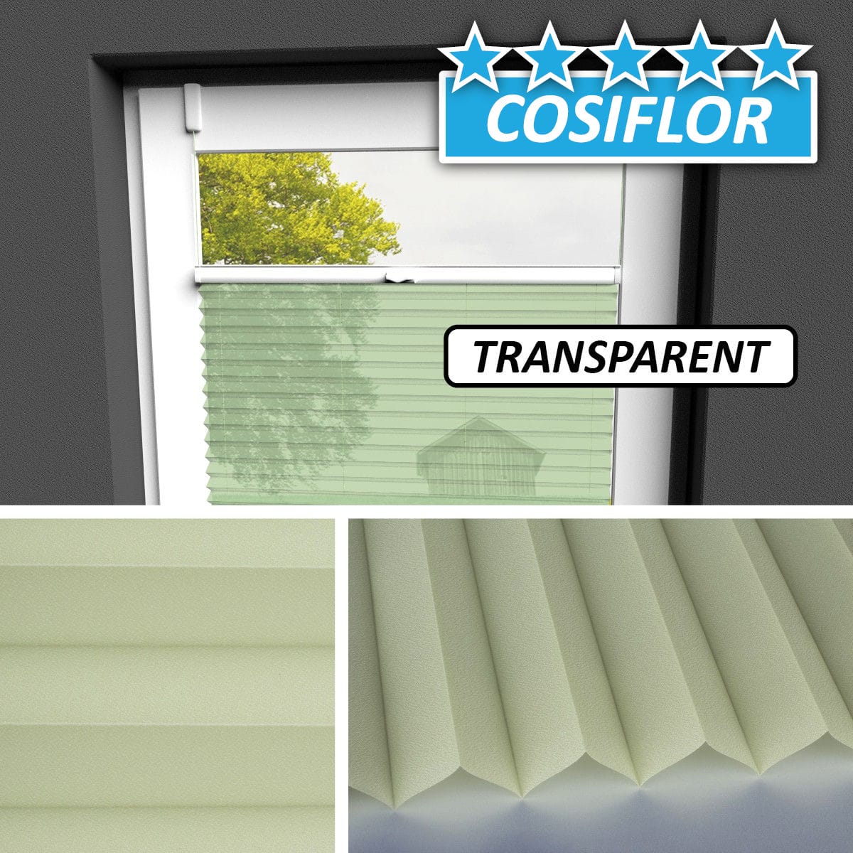 Transparentes Plissee Rollo </br>Malta-1125