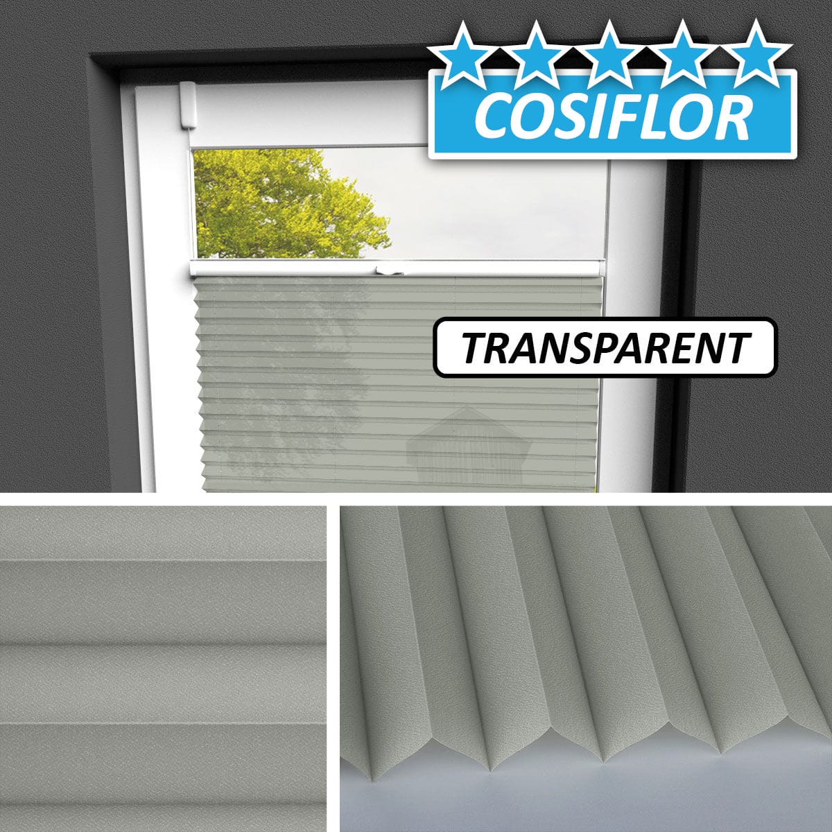 Transparentes Plissee Rollo </br>Malta-1127