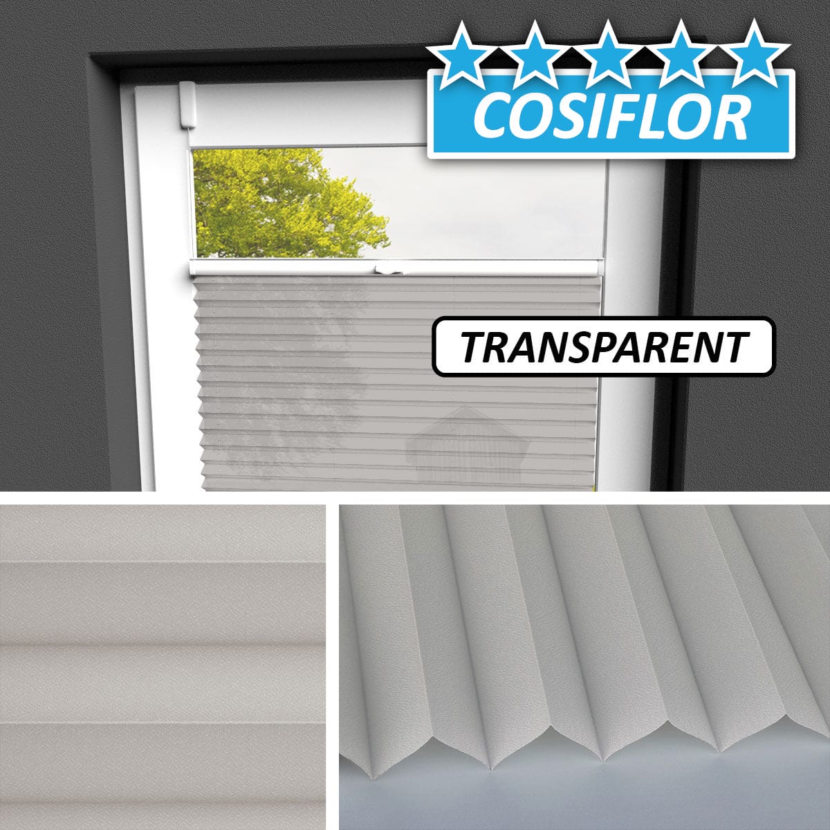 Transparentes Plissee </br>Malta-1128