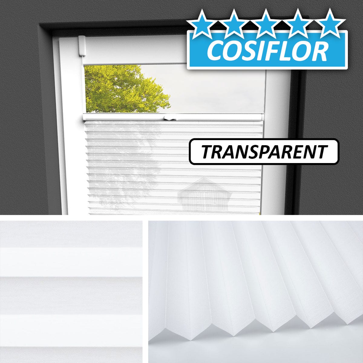 Transparentes Plissee Rollo </br>Malta-1141