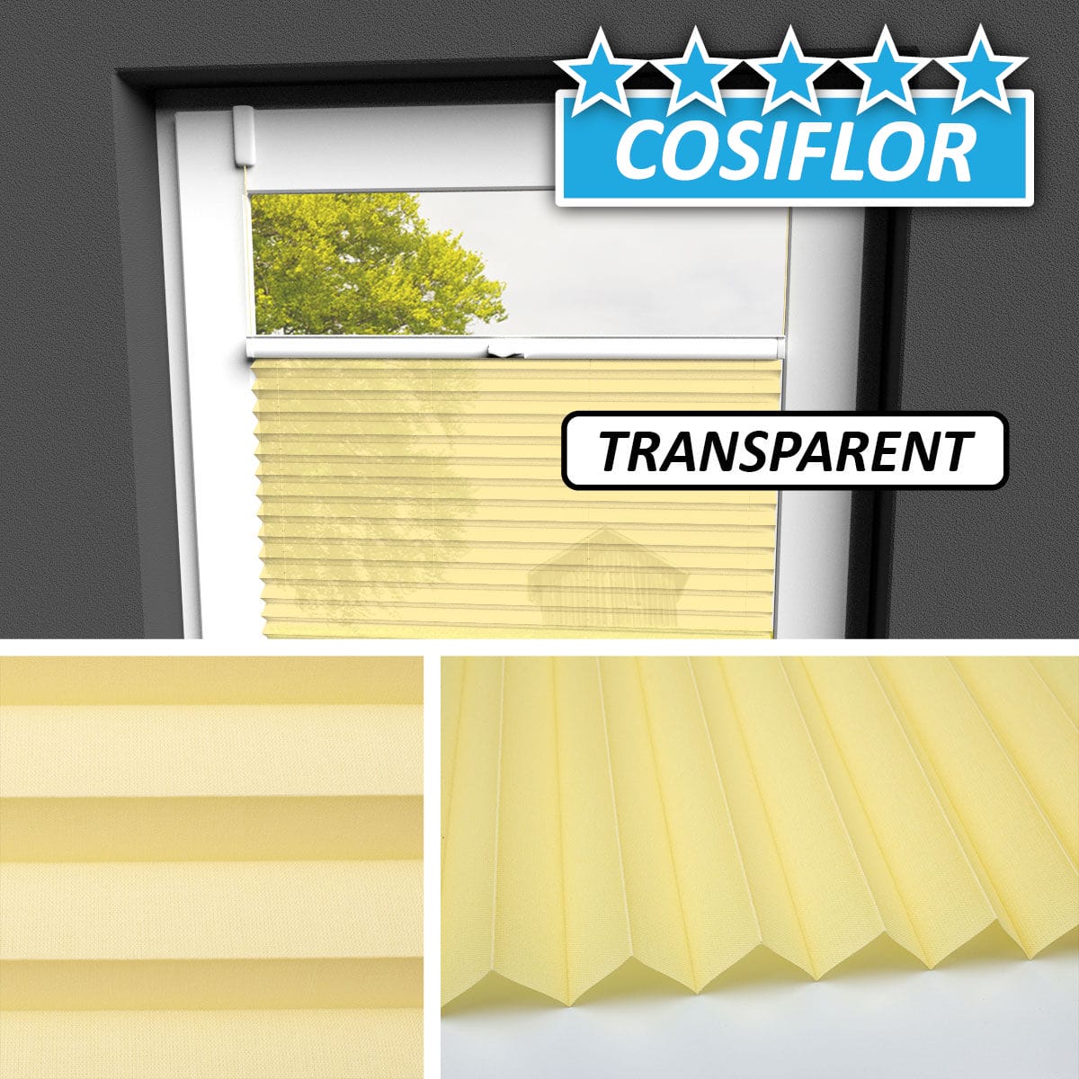 Transparentes Plissee Rollo </br>Malta-1142