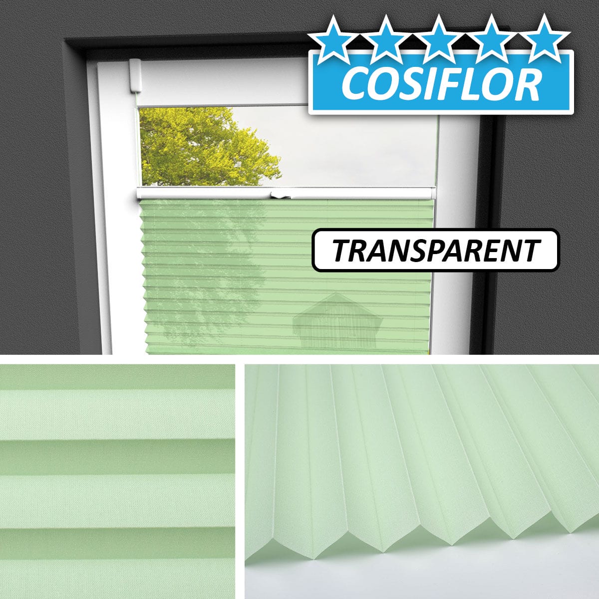 Transparentes Plissee </br>Malta-1144