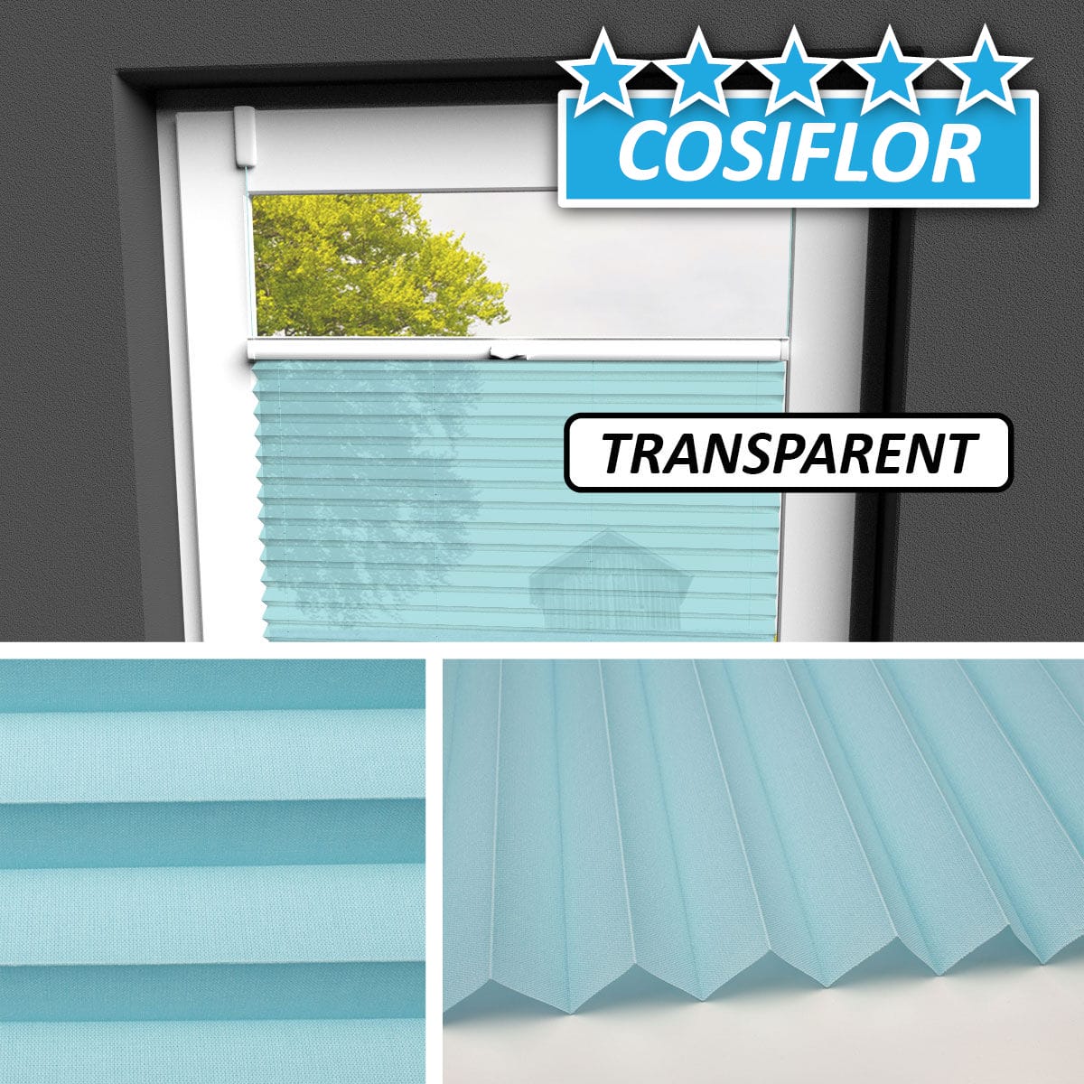 Transparentes Plissee Rollo </br>Malta-1145