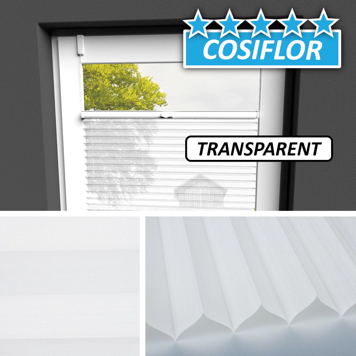 Transparentes Plissee </br>Malta-1151