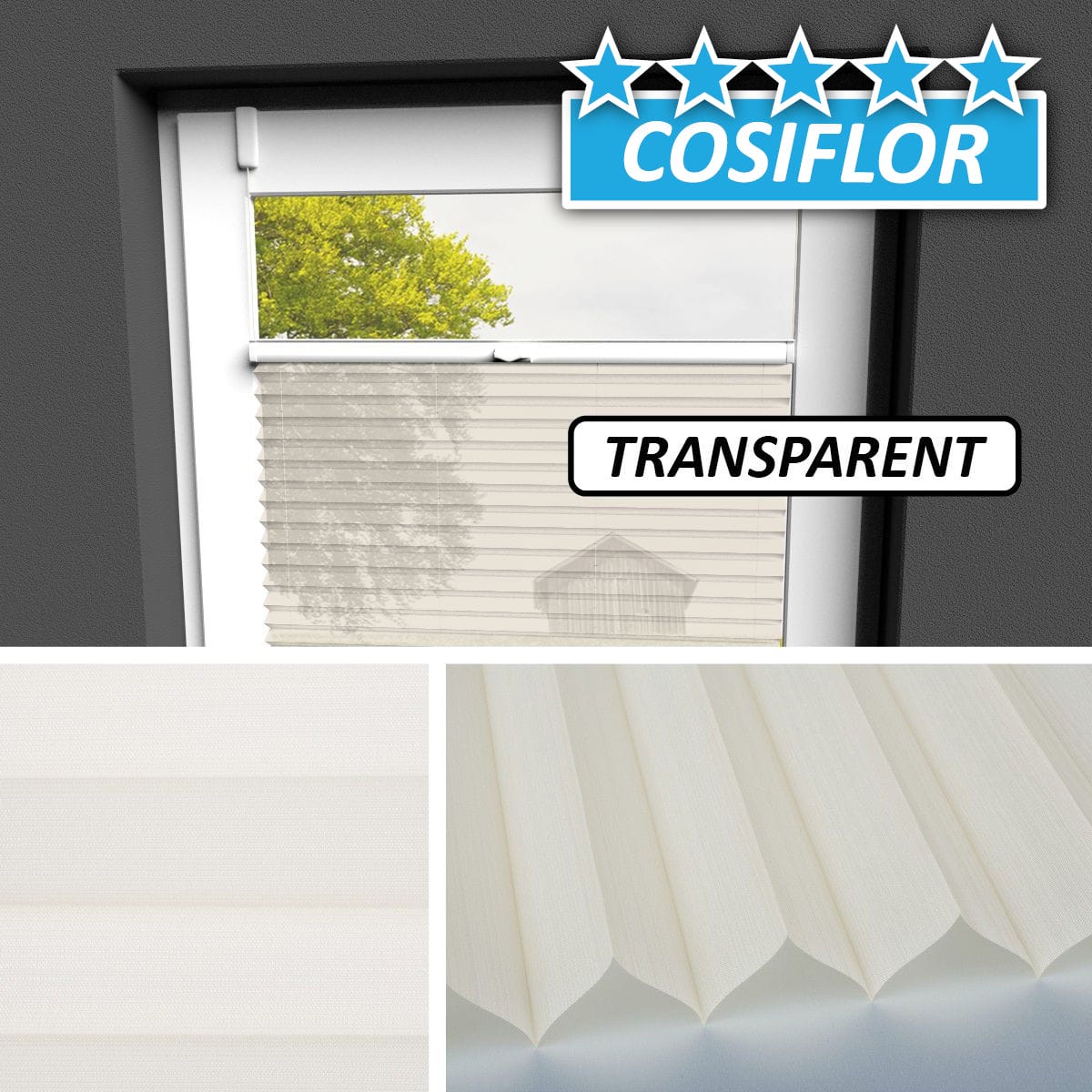 Transparentes Plissee </br>Malta-1152