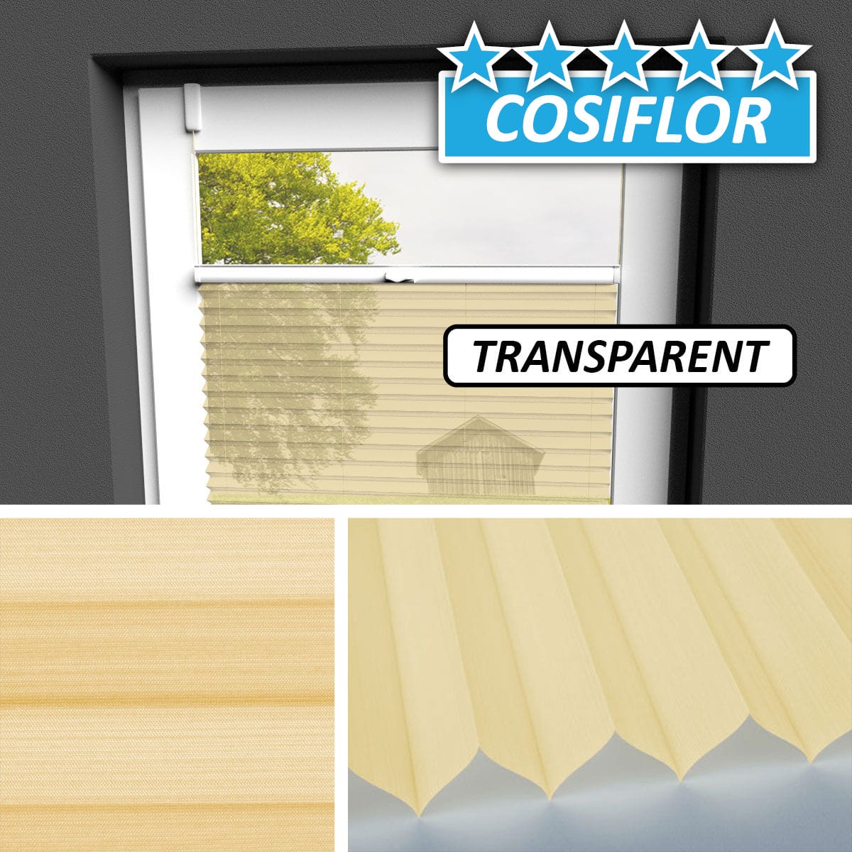 Transparentes Plissee Rollo </br>Malta-1153