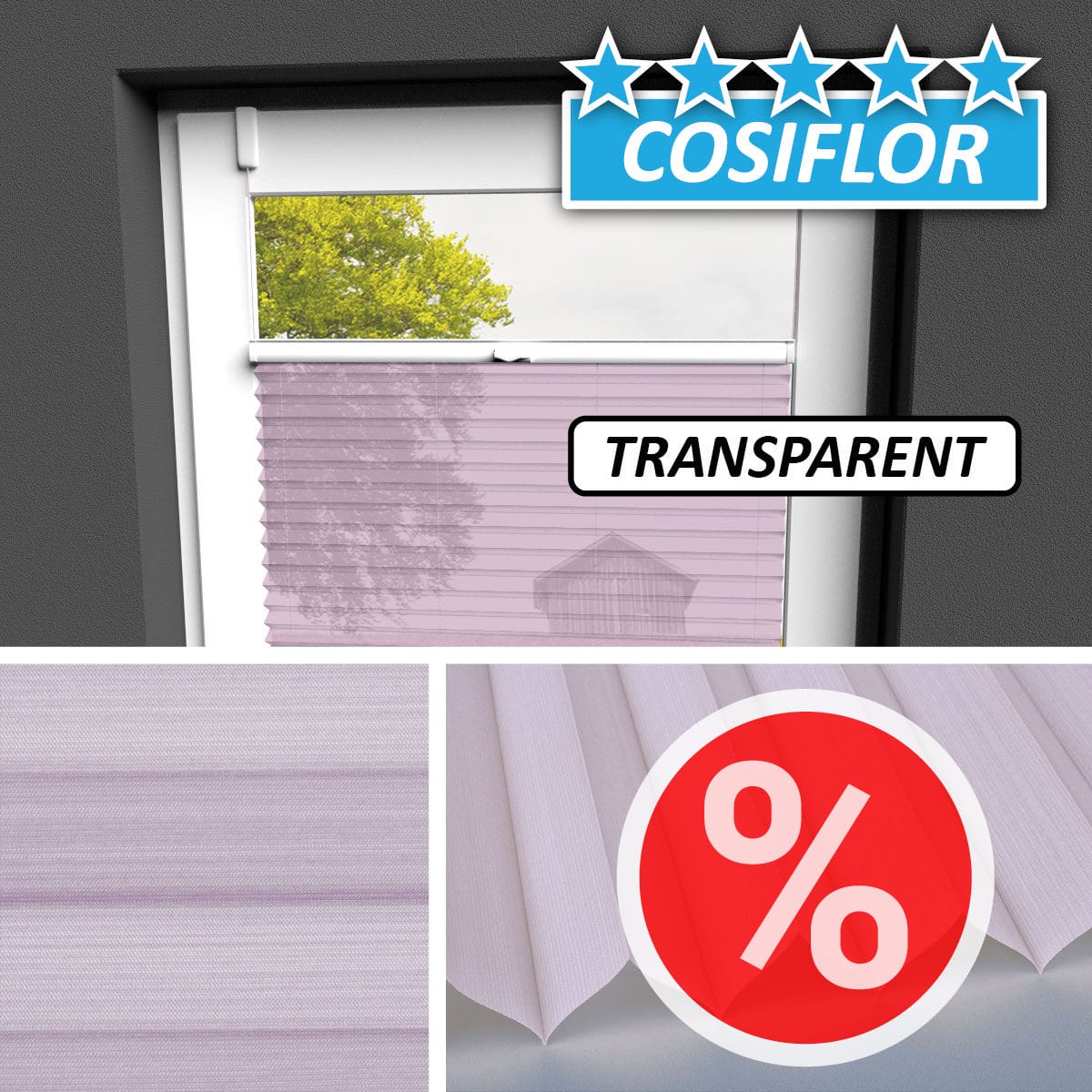 Transparentes Plissee </br>Malta-1156