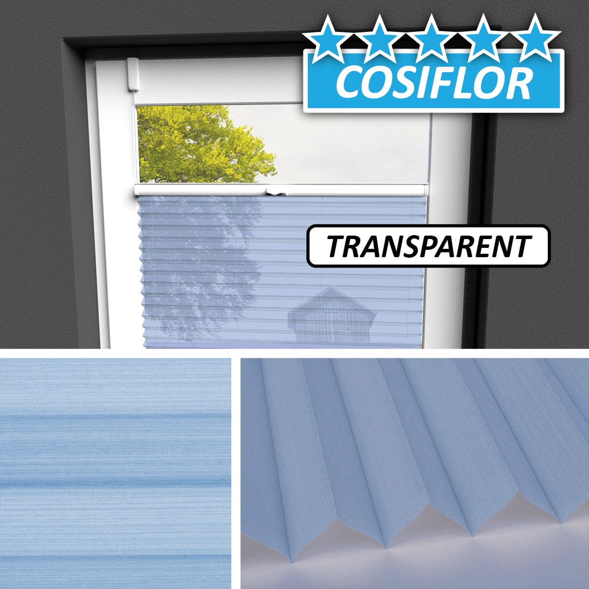 Transparentes Plissee </br>Malta-1157