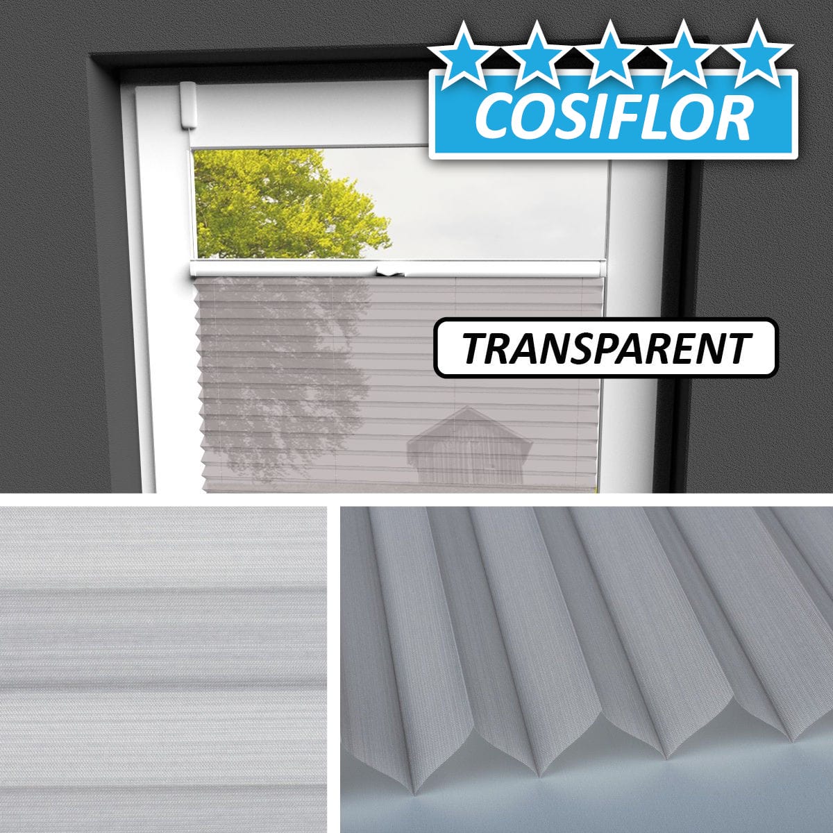 Transparentes Plissee </br>Malta-1158