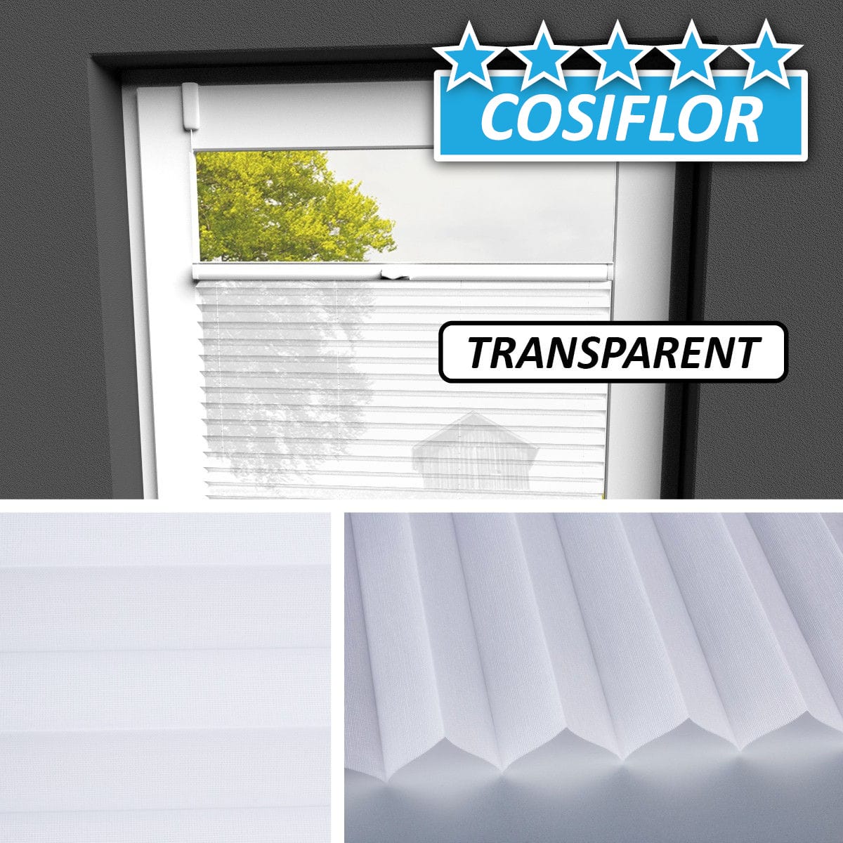 Transparentes Plissee Rollo </br>Malta-1501