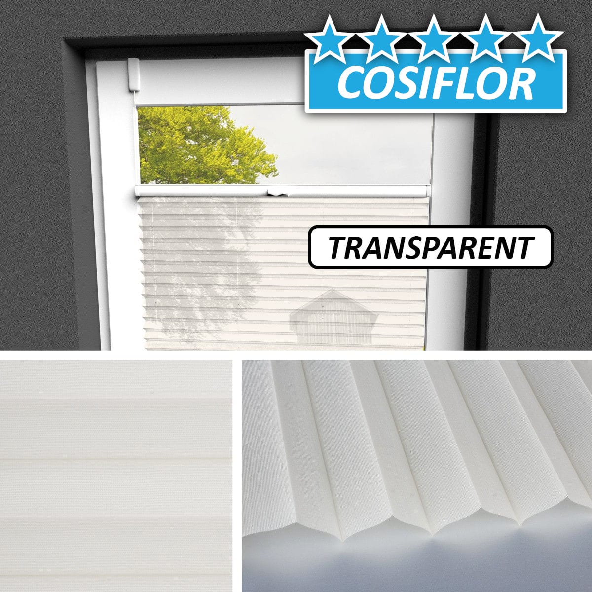 Transparentes Plissee </br>Malta-1502