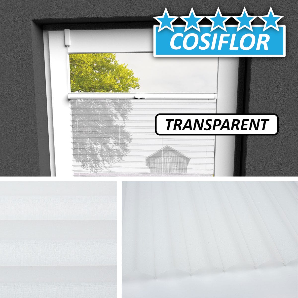 Transparentes Plissee Rollo </br>Malta-1510