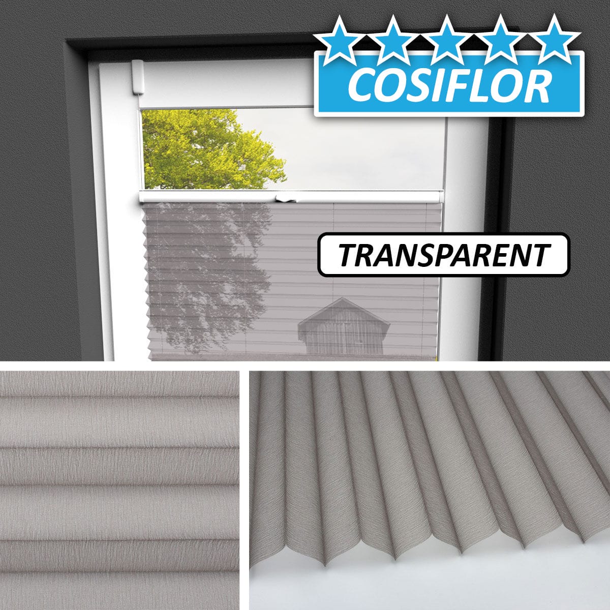 Transparentes Plissee Rollo </br>Malta-1511