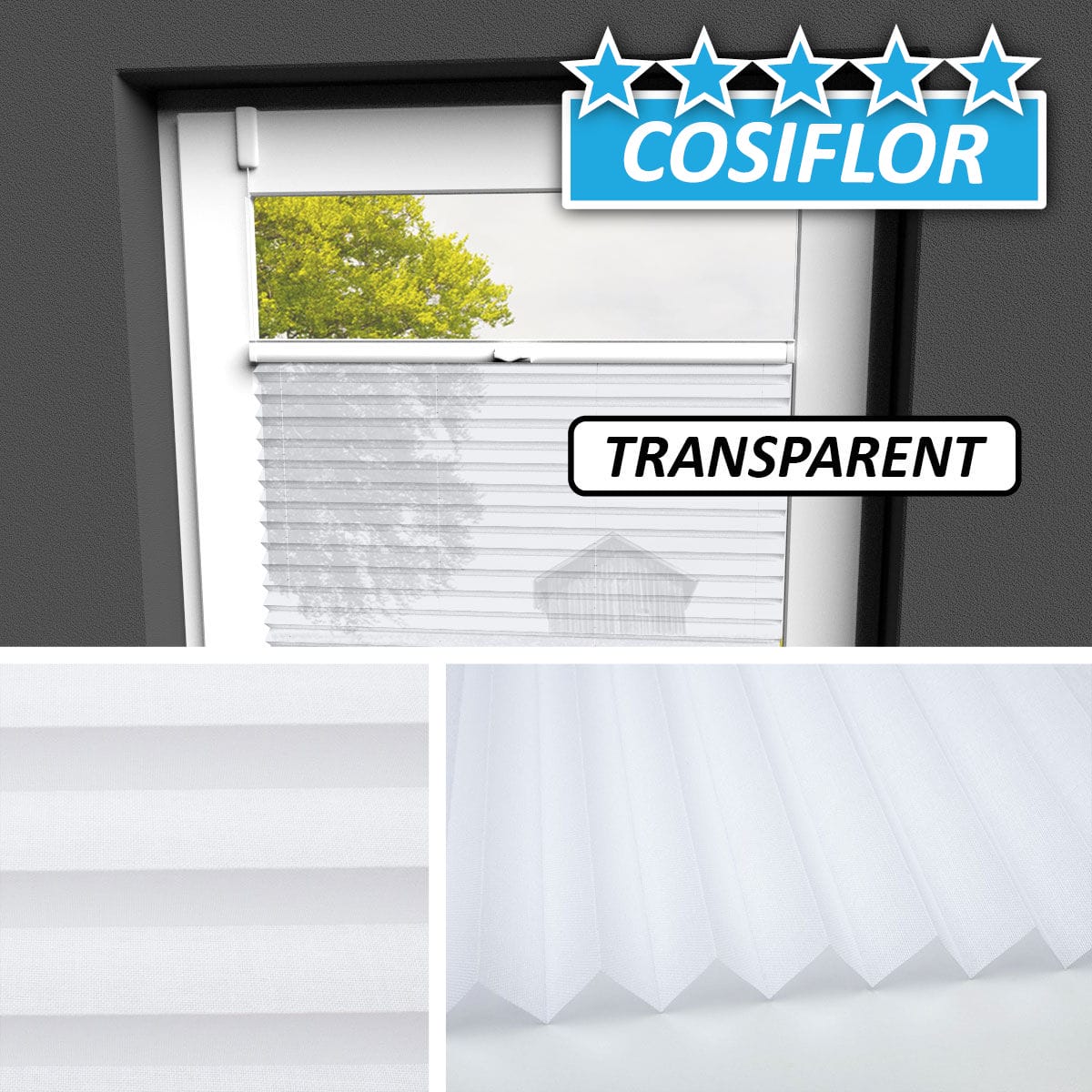 Transparentes Plissee Rollo </br>Malta-1520