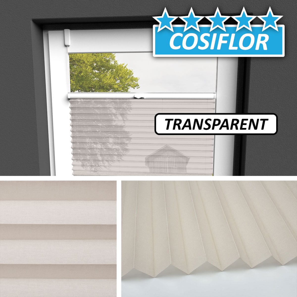 Transparentes Plissee Rollo </br>Malta-1521
