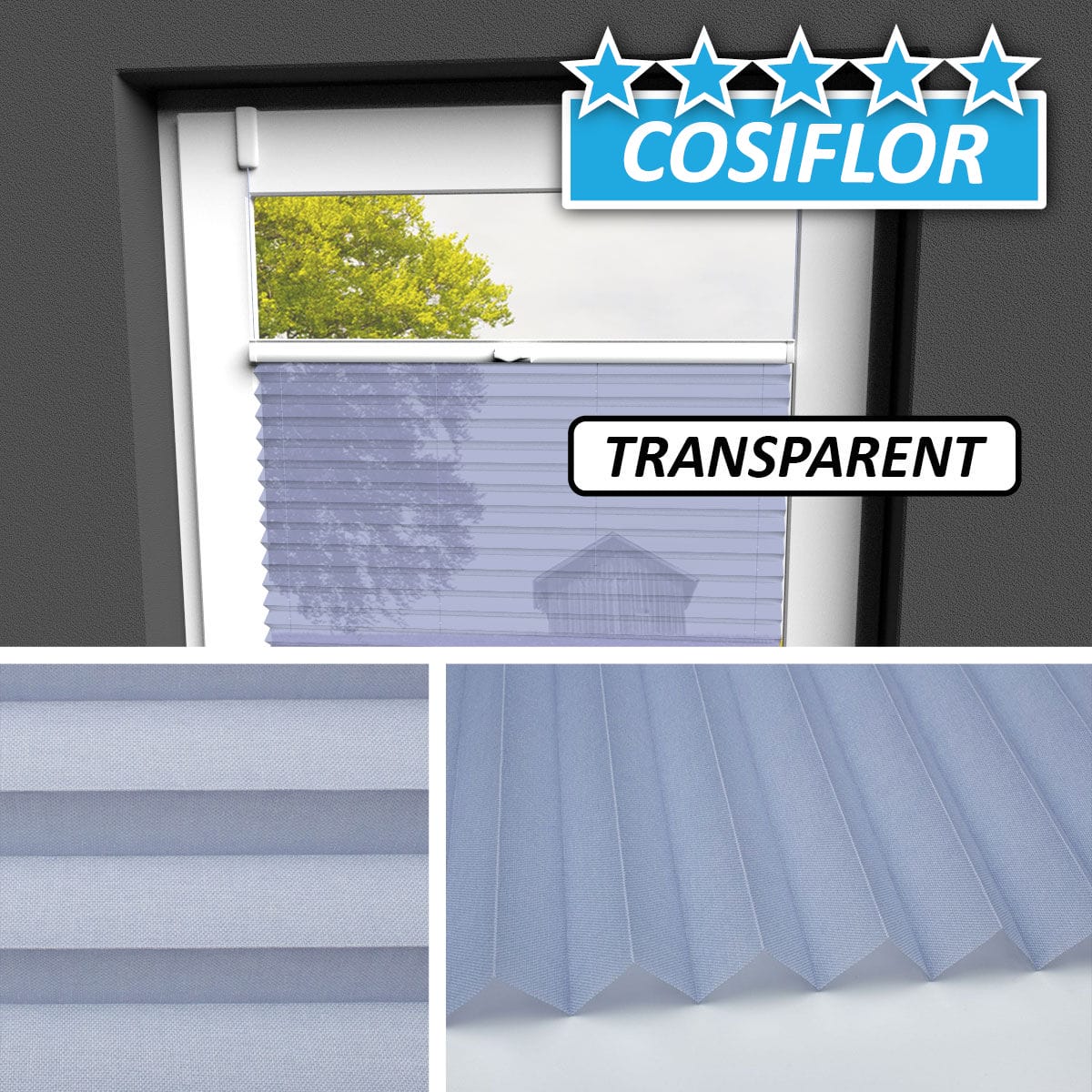 Transparentes Plissee </br>Malta-1522