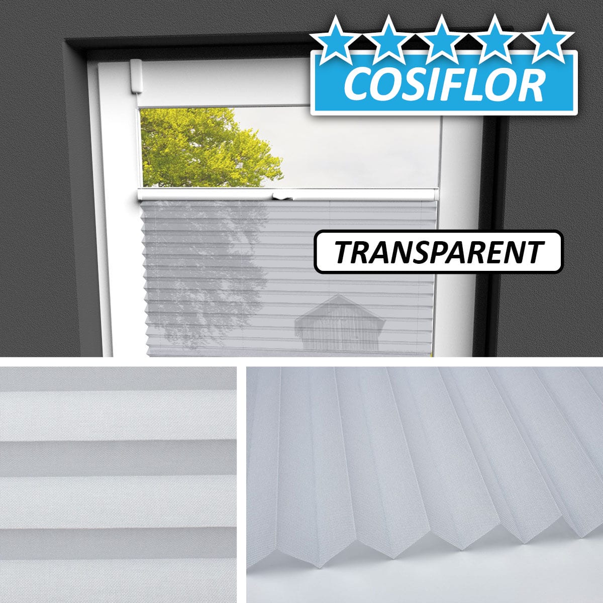 Transparentes Plissee </br>Malta-1523