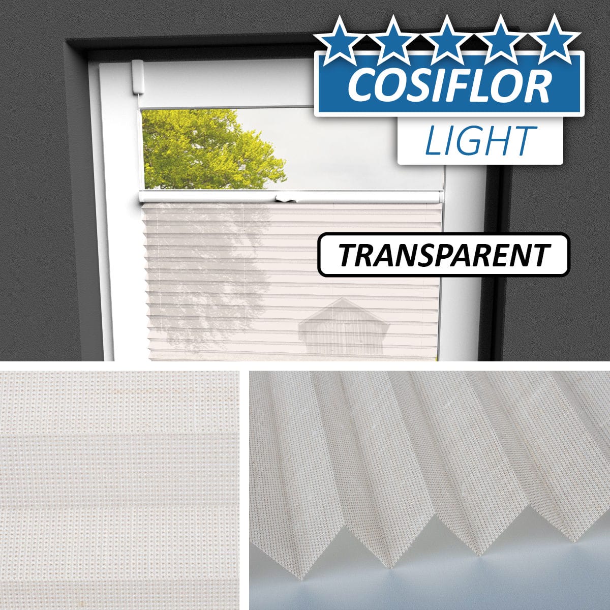 Transparentes Plissee Rollo </br>Nürnberg-01 | CL
