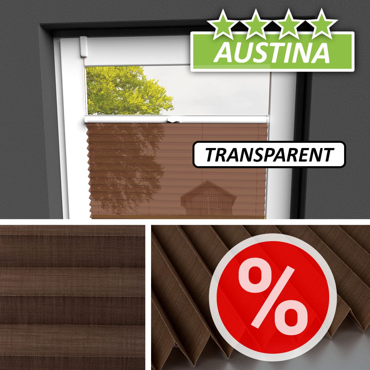 Transparentes Plissee Rollo </br>Ohio 940-D