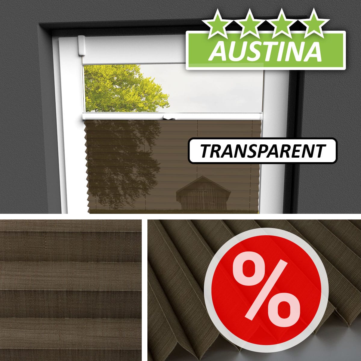 Transparentes Plissee </br>Ohio 950-D