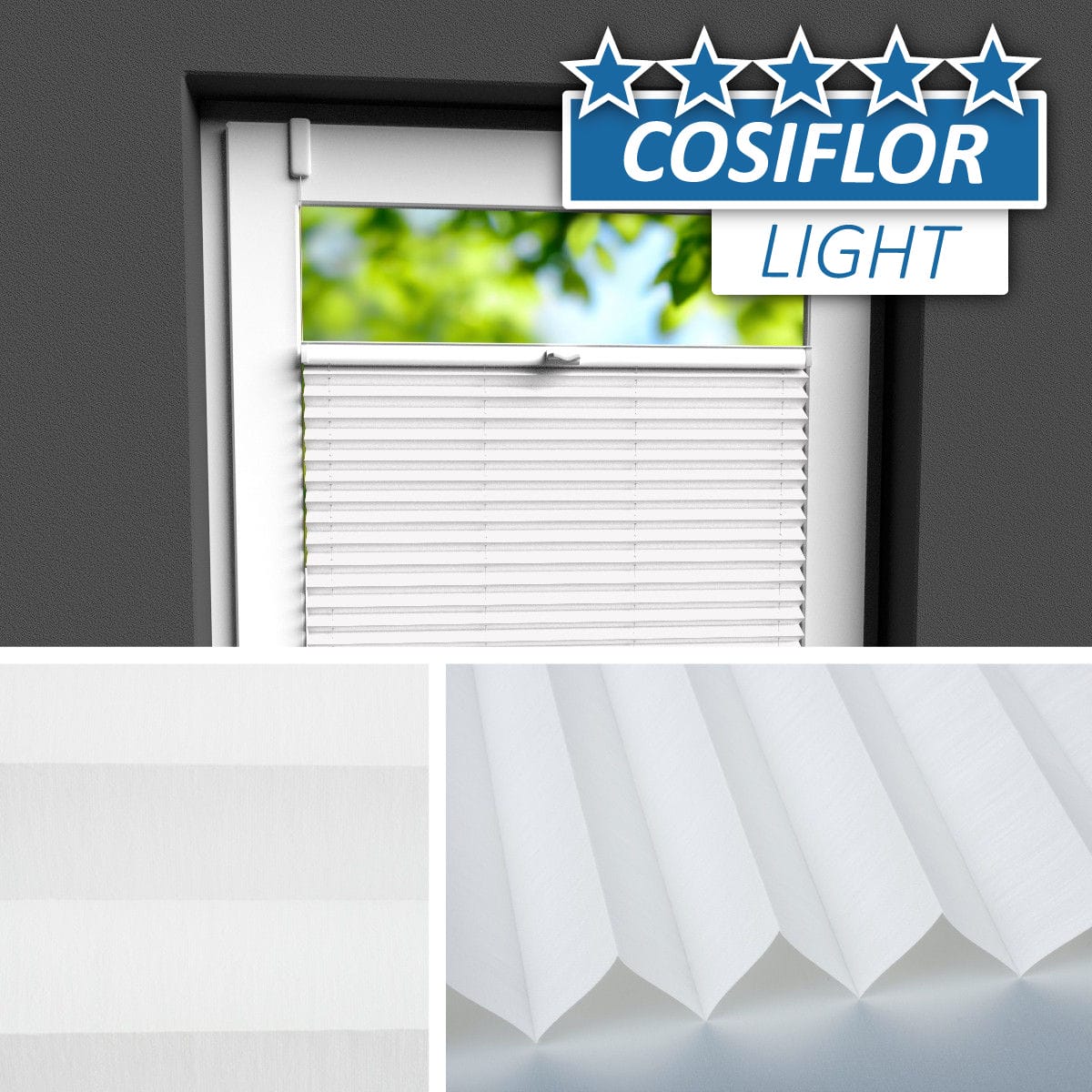 Blickdichtes Plissee</br>Potsdam-01 | CL