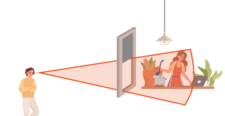 Einsicht Sichtschutz oben